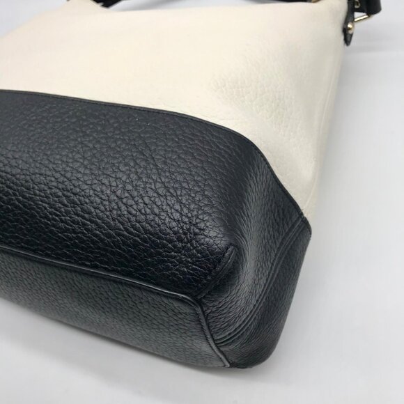 Kate Spade Black And Cream Pebbled Leather Bay Street Lexie Shoulder Bag - Picture 8 of 10